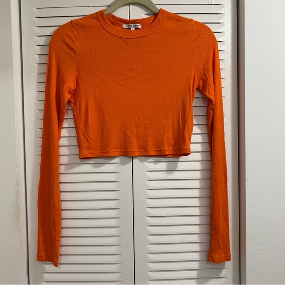 Cotton Citizen The Verona Crop Shirt Orange Size Small - Picture 4 of 10